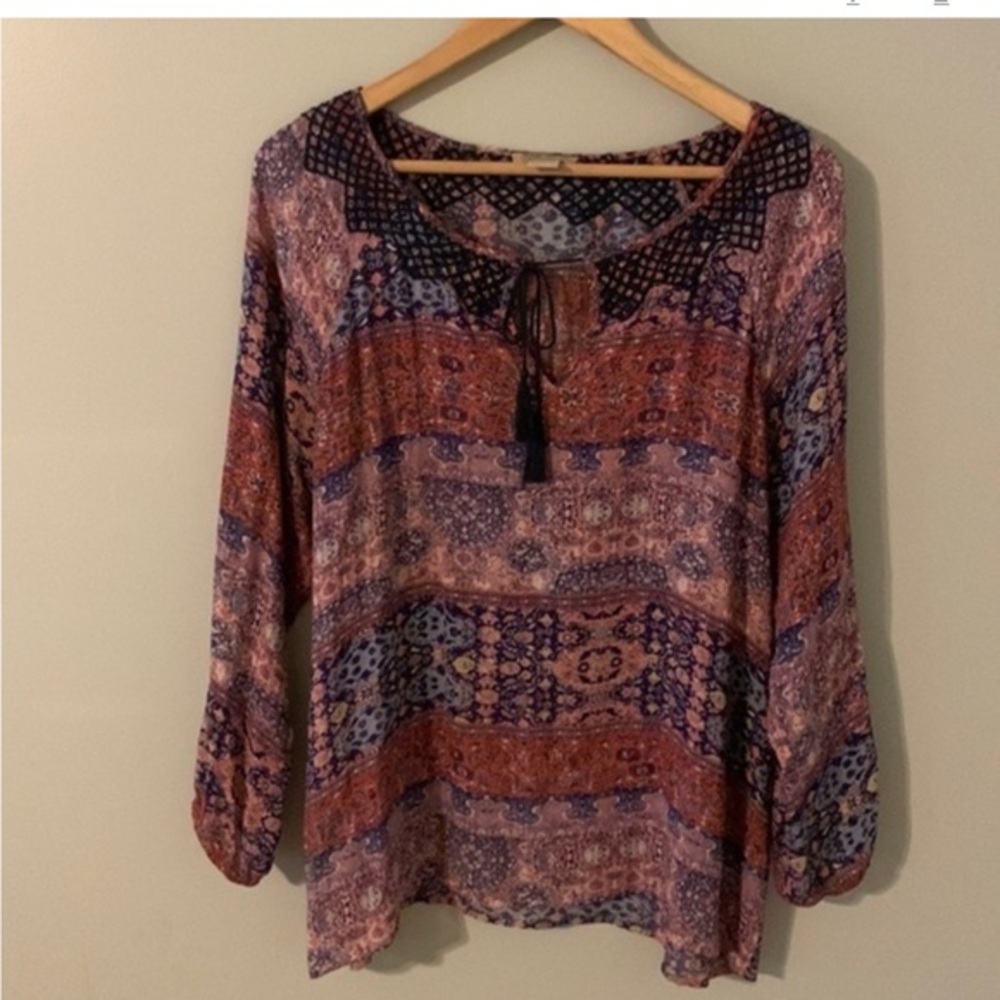 🌻Lucky brand bandana print blouse medium
